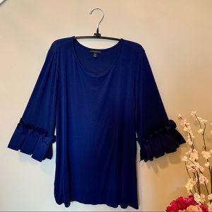 Lane Bryant Navy Bell 3/4 Sleeve Top
